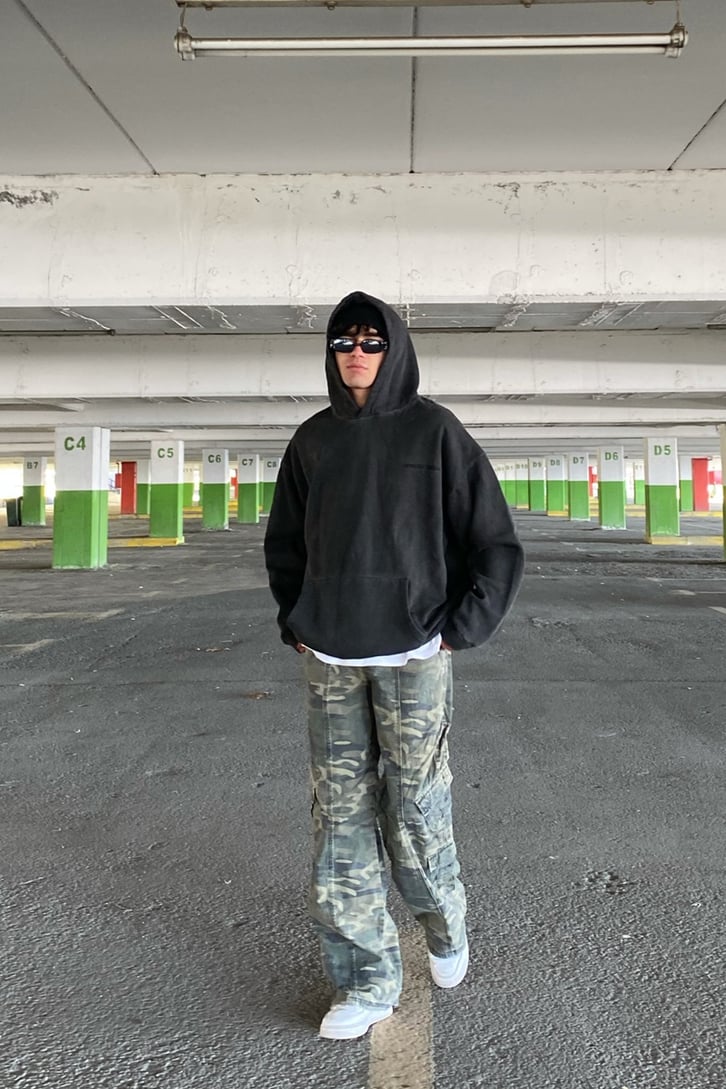 OFCL. Acid Washed Oversize Hoodie