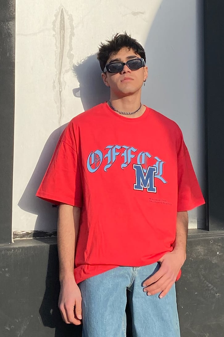 OFCL. Kırmızı Oversize Premium Tshirt