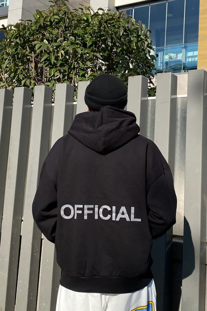 OFCL. Siyah Oversize Premium Hoodie