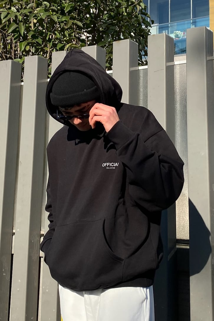 OFCL. Siyah Oversize Premium Hoodie