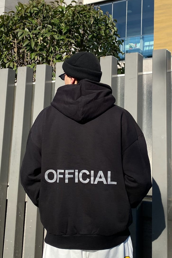 OFCL. Siyah Oversize Premium Hoodie