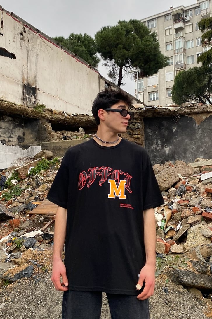 OFCL. Siyah Oversize Premium Tshirt
