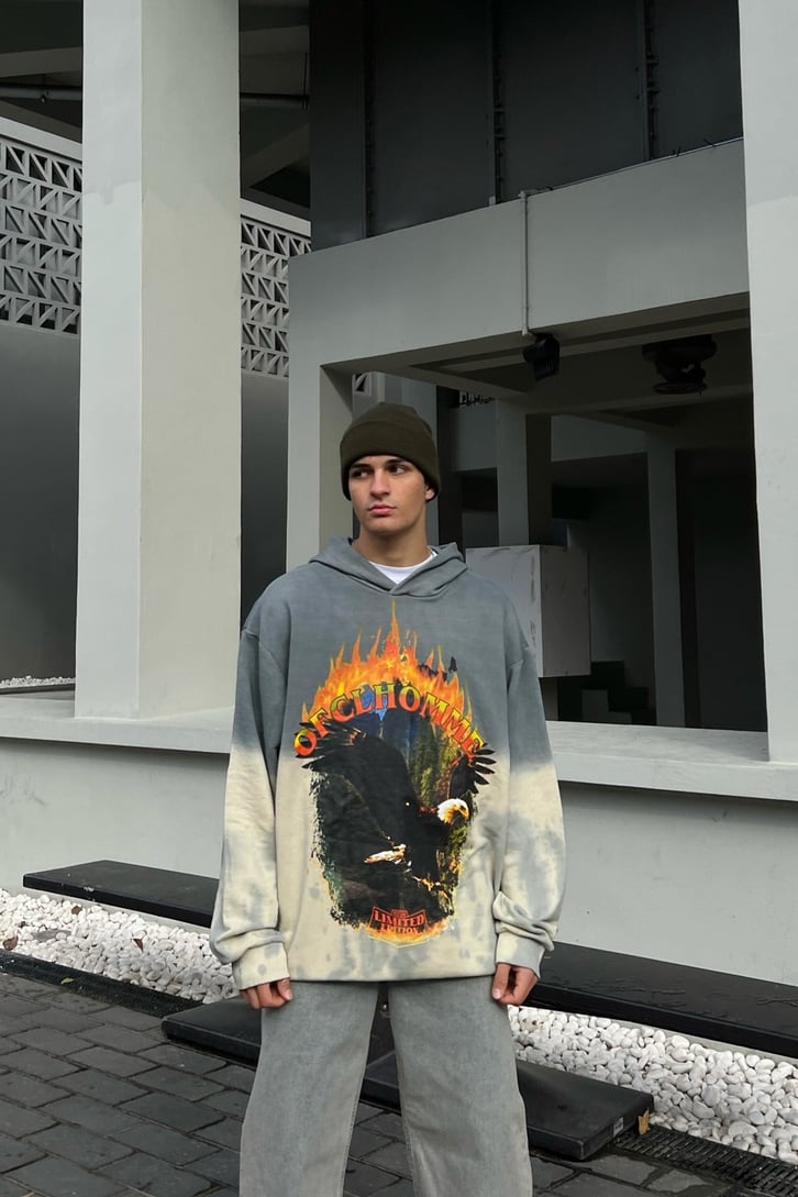 Ofclhomme Batik Desen Oversize Hoodie