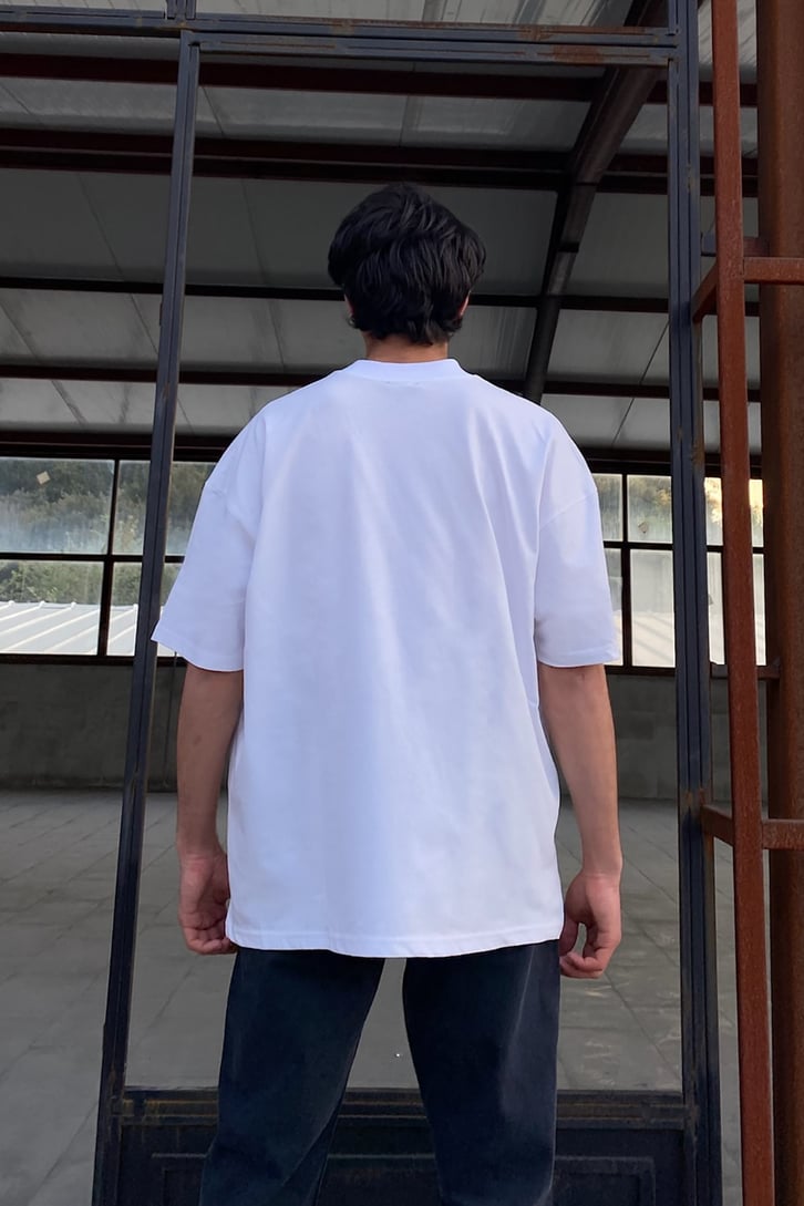 Offcl Baskılı Beyaz Oversize Tshirt