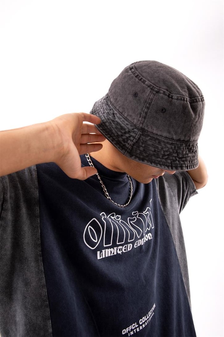 Offical Baskılı Lacivert Oversize Tişört