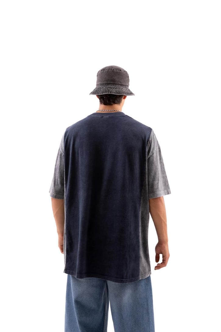 Offical Baskılı Lacivert Oversize Tişört