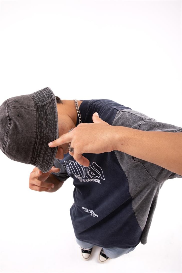 Offical Baskılı Lacivert Oversize Tişört