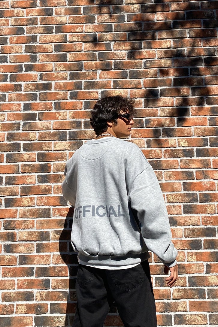 Official Baskılı Oversize Sweatshirt