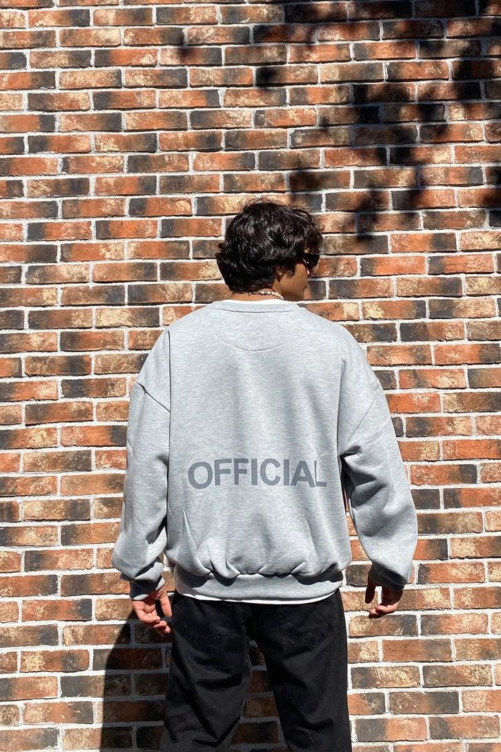 Official Baskılı Oversize Sweatshirt