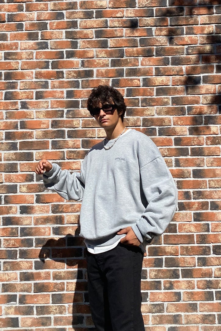 Official Baskılı Oversize Sweatshirt