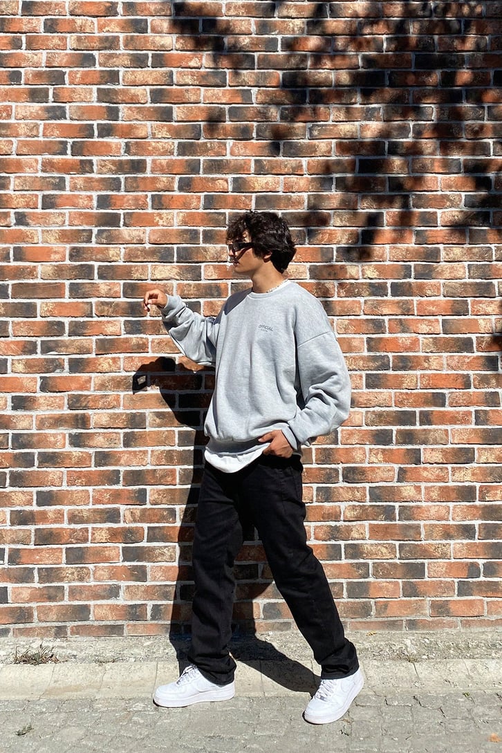Official Baskılı Oversize Sweatshirt