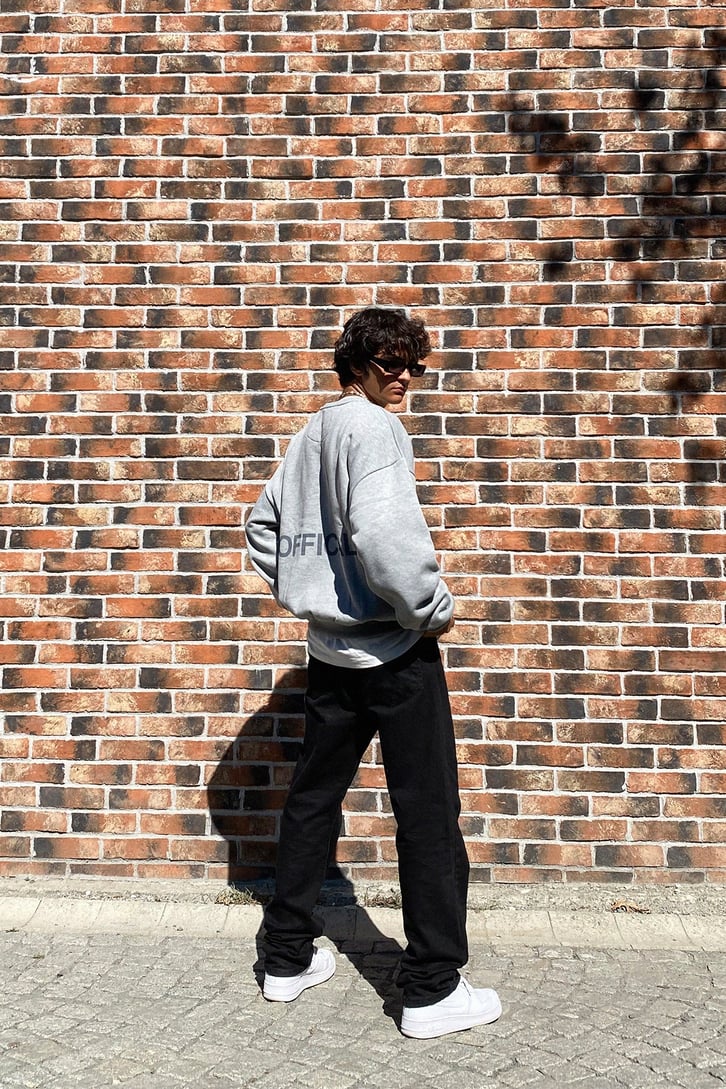 Official Baskılı Oversize Sweatshirt