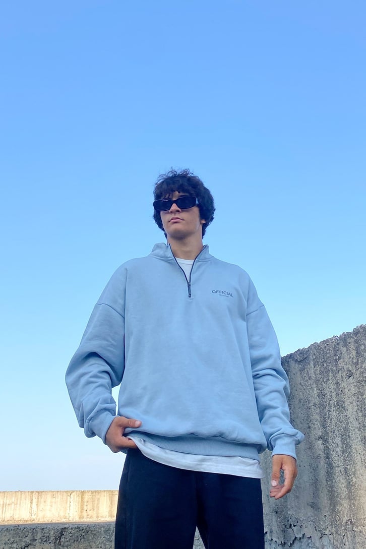 Official Fermuar Detay Oversize Sweatshirt