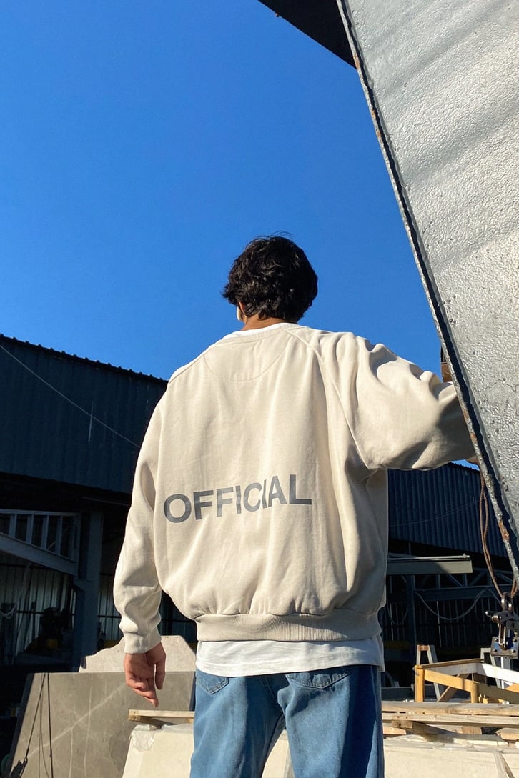 Official Sırt Baskılı Oversize Sweatshirt