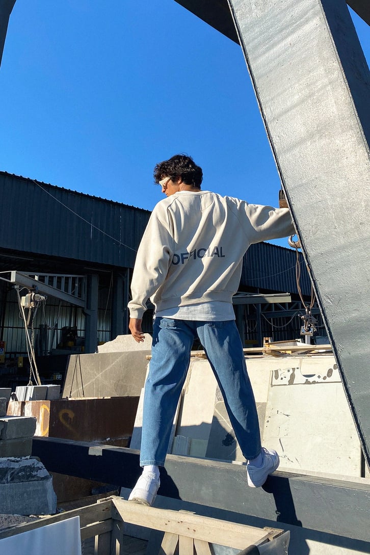 Official Sırt Baskılı Oversize Sweatshirt