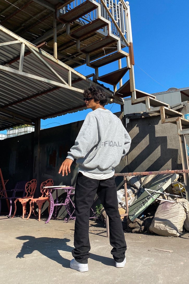 Official Sırt Baskılı Oversize Sweatshirt