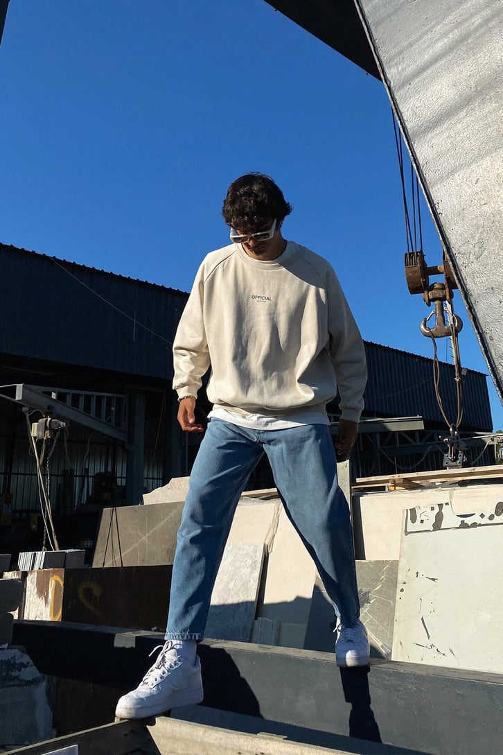 Official Sırt Baskılı Oversize Sweatshirt