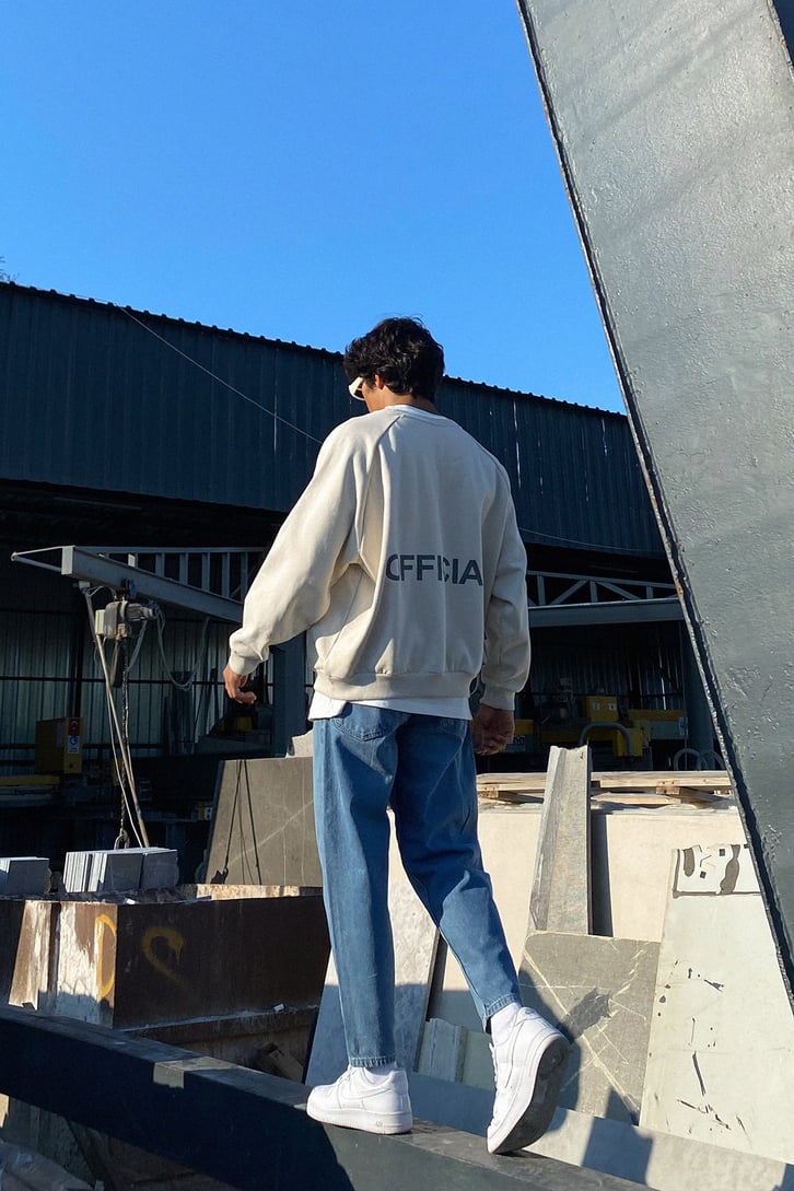 Official Sırt Baskılı Oversize Sweatshirt