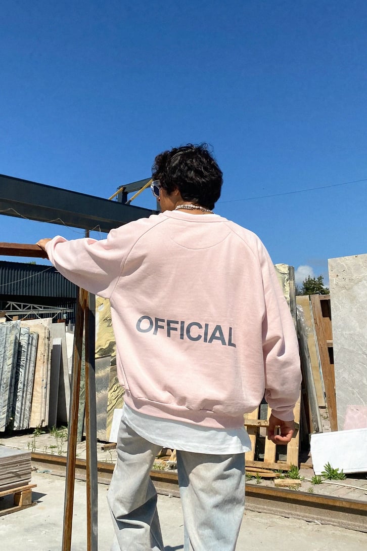 Official Sırt Baskılı Oversize Sweatshirt
