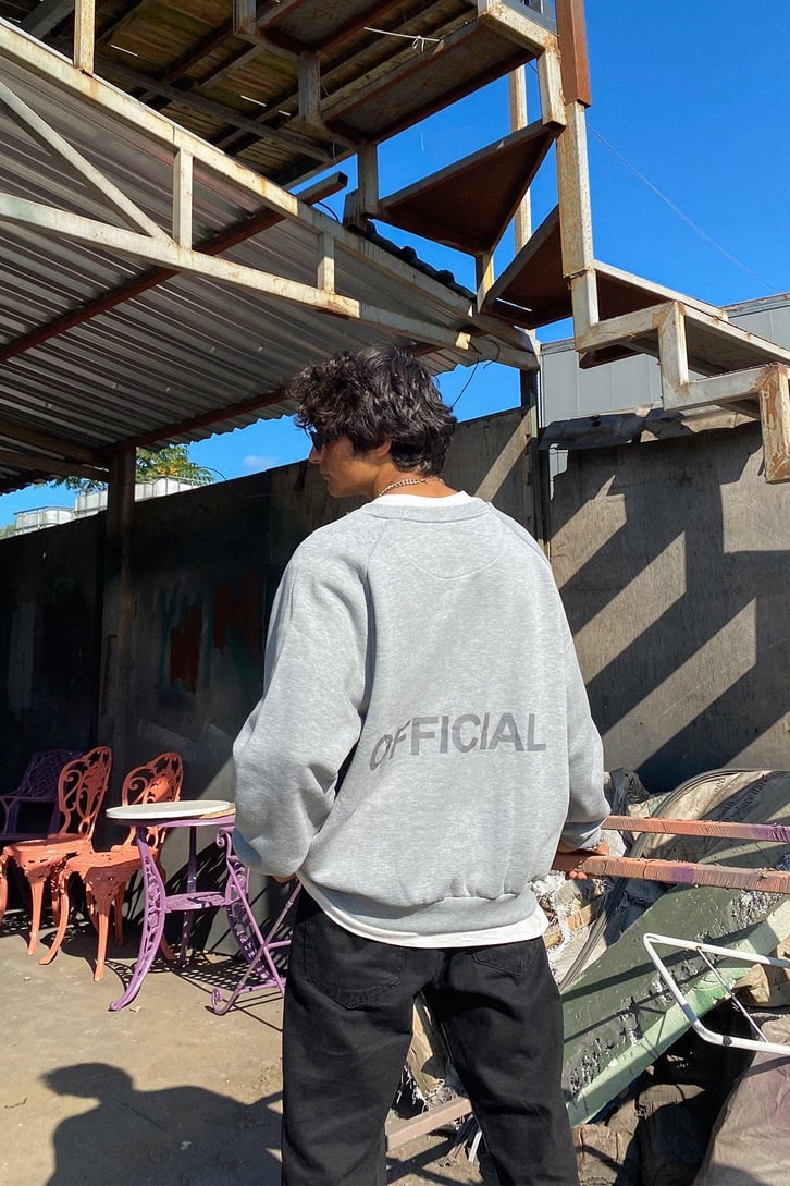 Official Sırt Baskılı Oversize Sweatshirt