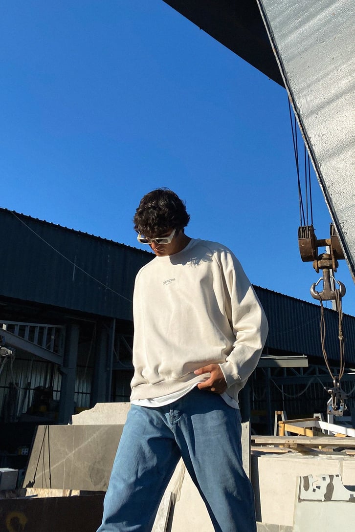 Official Sırt Baskılı Oversize Sweatshirt