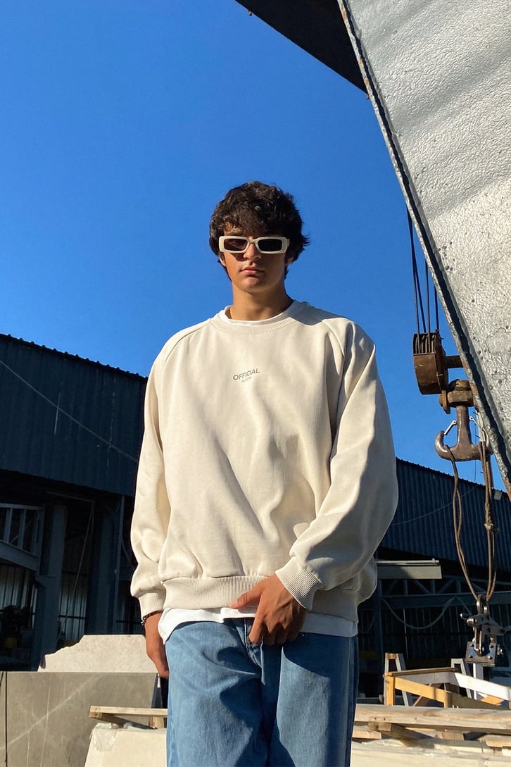 Official Sırt Baskılı Oversize Sweatshirt