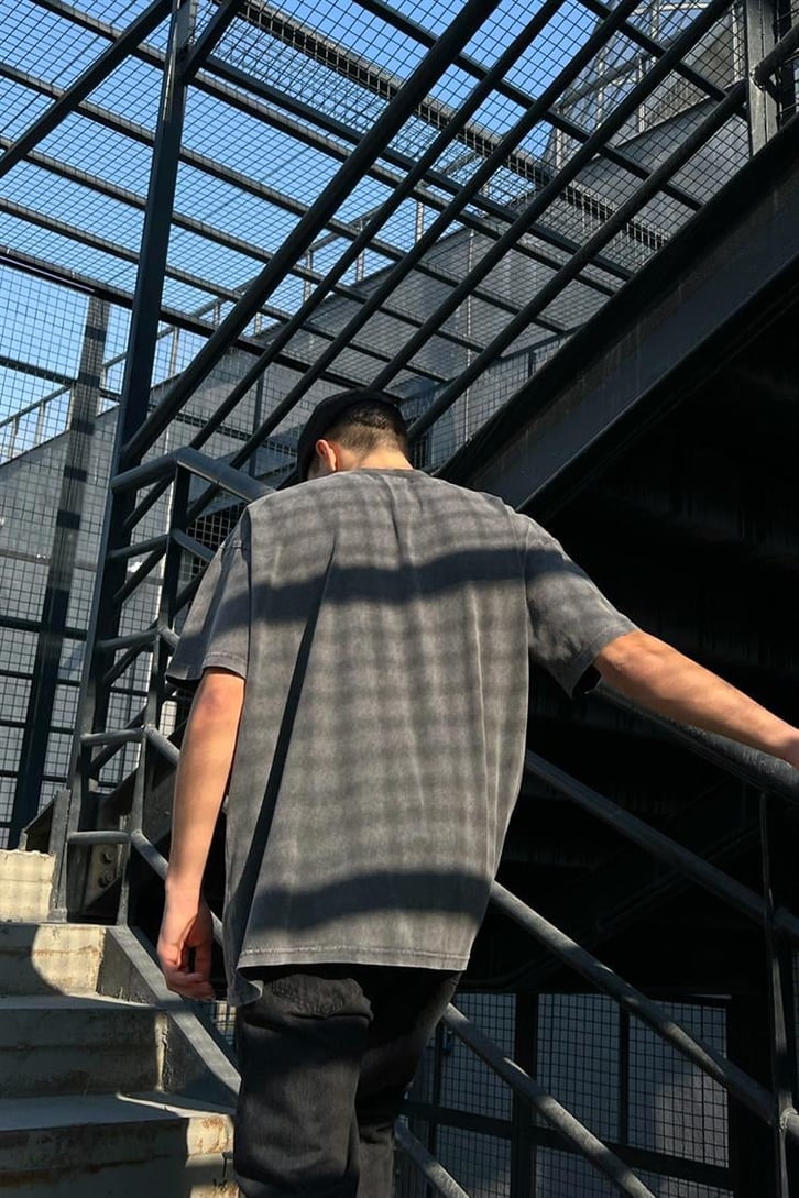 Official Skull Acid Wash Oversize Tişört