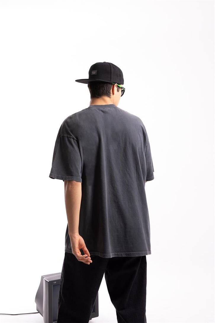Official Skull Acid Wash Oversize Tişört