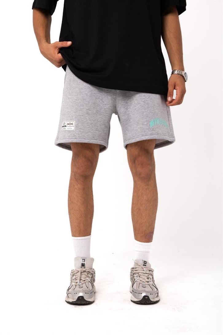 Officialman Baskılı Gri Şort