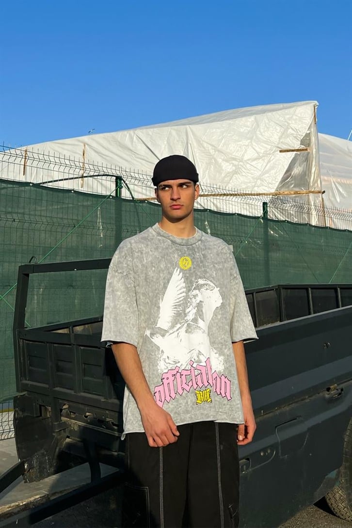 Officialman Gri Oversize Tişört