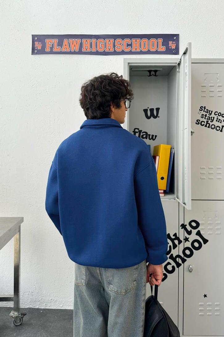 Old Culture Bloklu Polo Yaka Sweatshirt