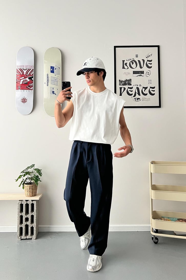 Old Money Extra Rahat Baggy Fit Kumaş Pantolon
