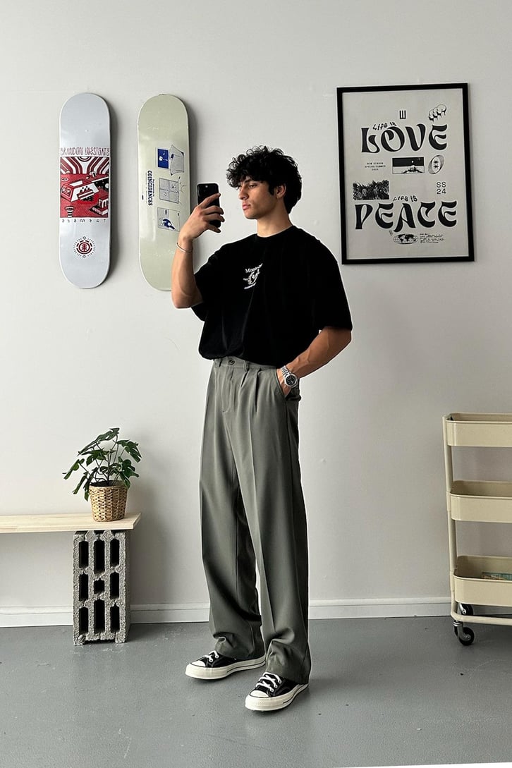 Old Money Extra Rahat Baggy Fit Kumaş Pantolon