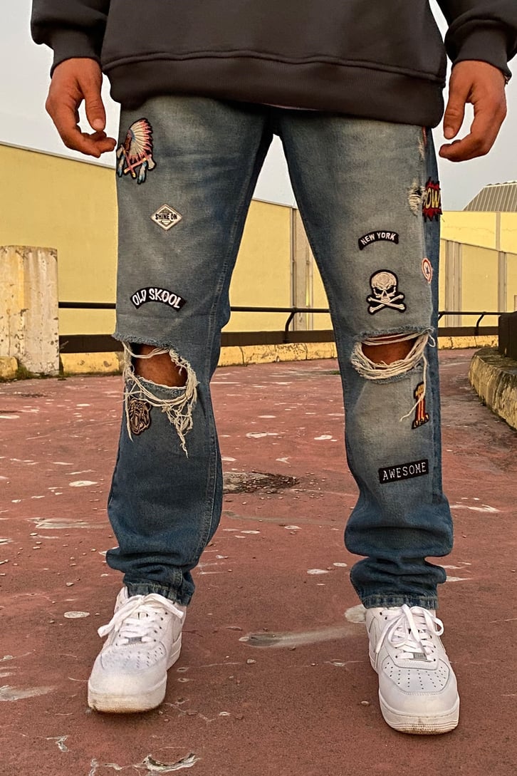 Old School Patchwork Premium Denim