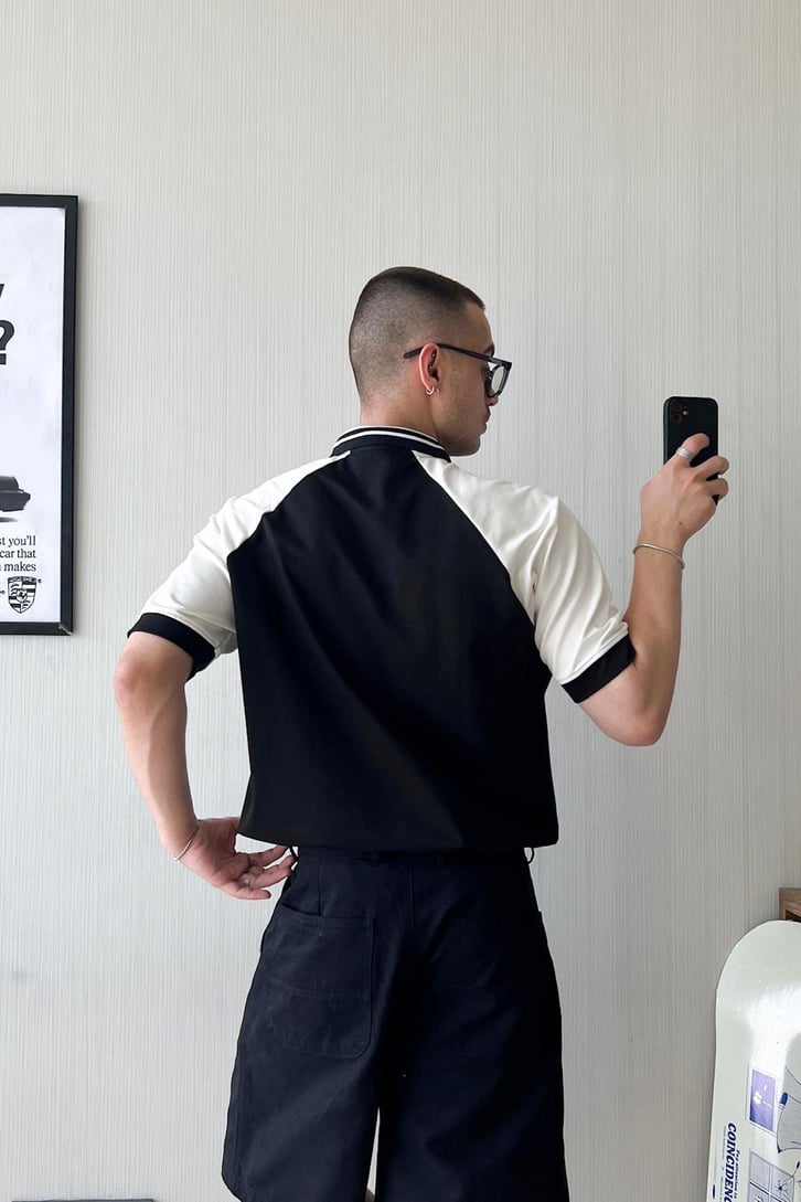 Old School Polo Yaka Oversize Tişört