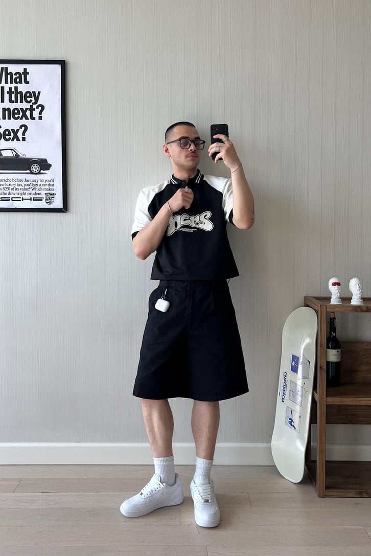 Old School Polo Yaka Oversize Tişört
