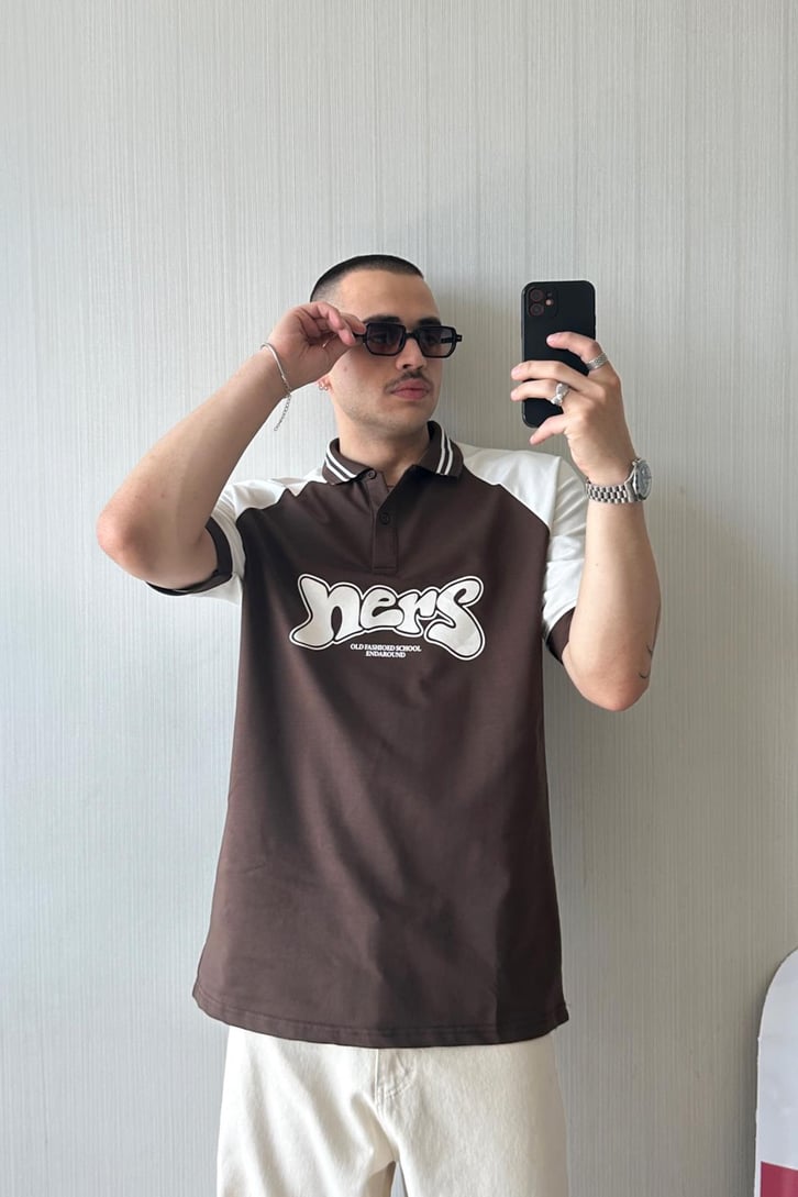 Old School Polo Yaka Oversize Tişört