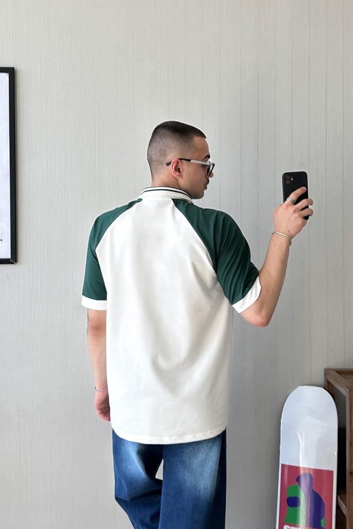 Old School Polo Yaka Oversize Tişört