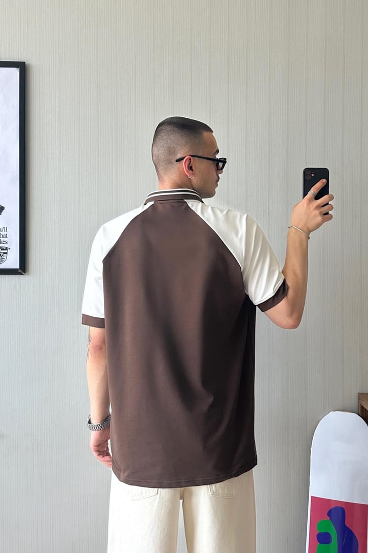 Old School Polo Yaka Oversize Tişört
