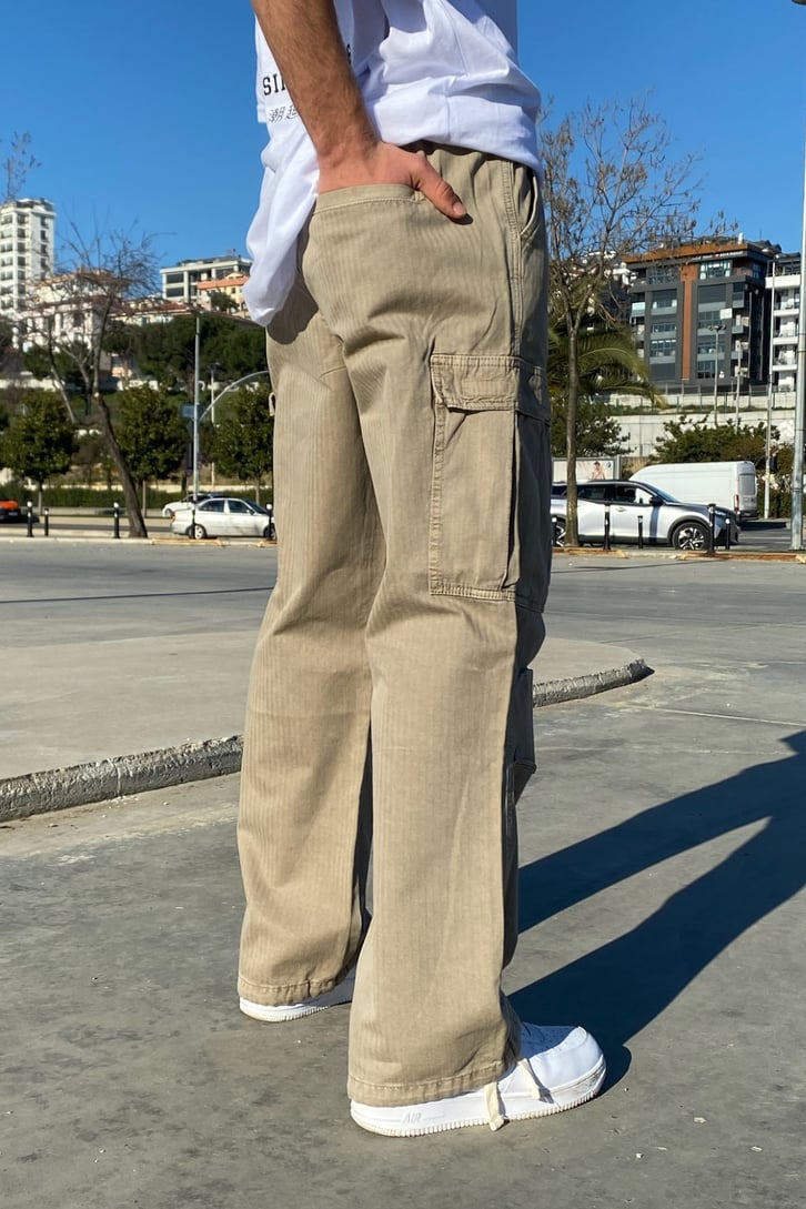 Olive Oil Cargo Pocket Losse Fit Pant