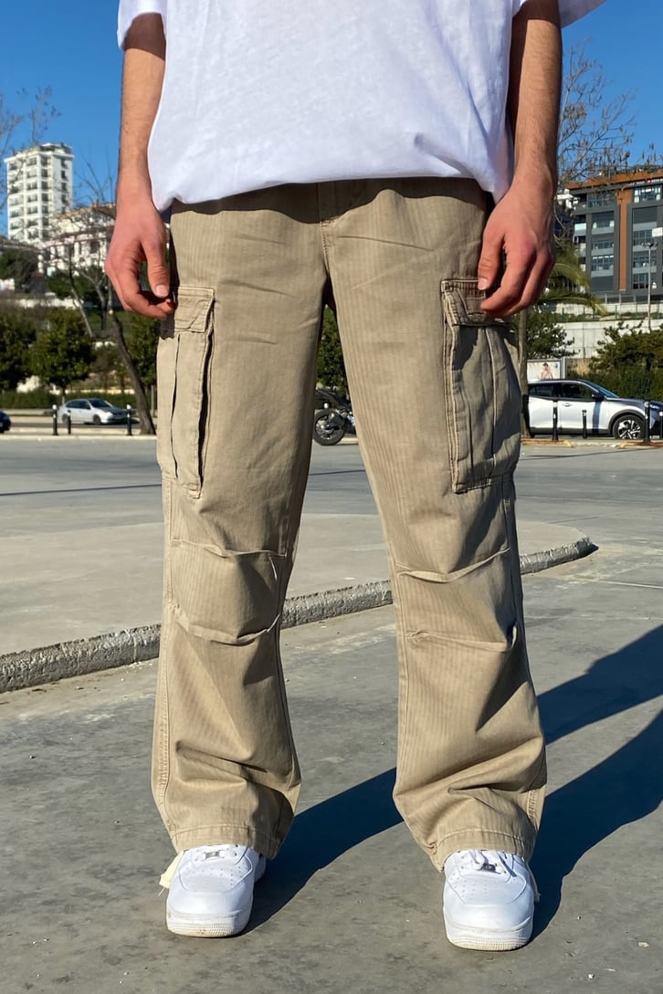 Olive Oil Cargo Pocket Losse Fit Pant