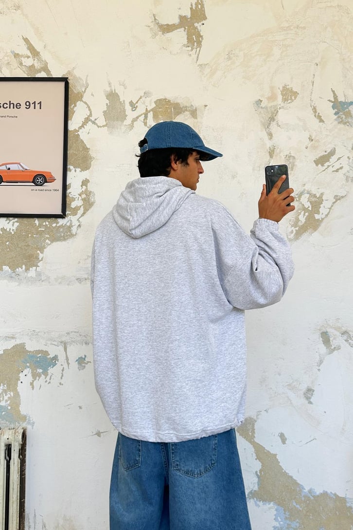 Ön Baskılı Oversize Hoodie