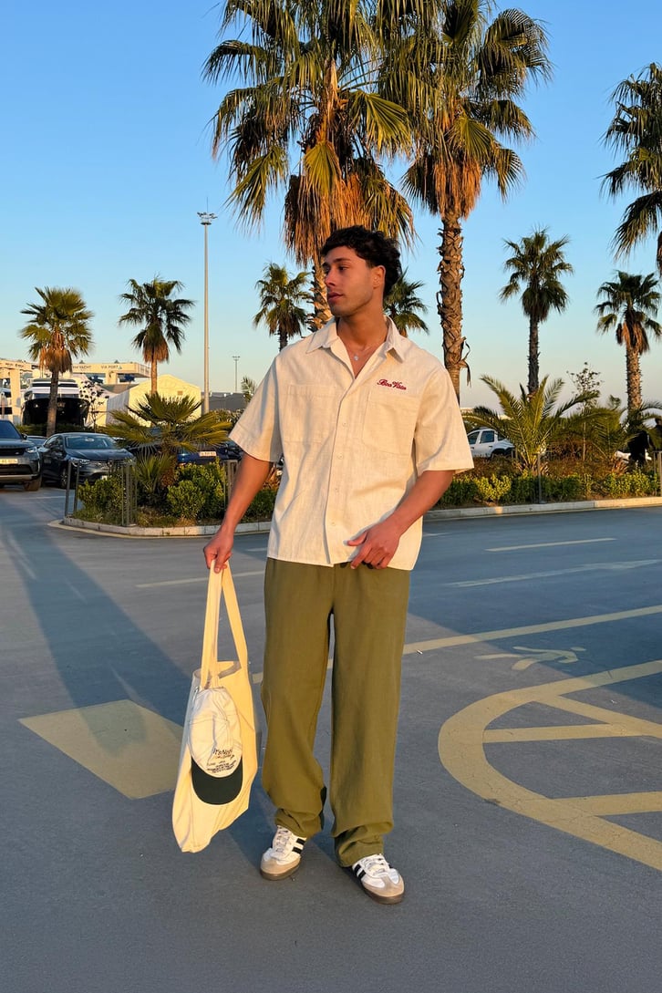 Ön Cep Boa Vista Nakışlı Oversize Gömlek
