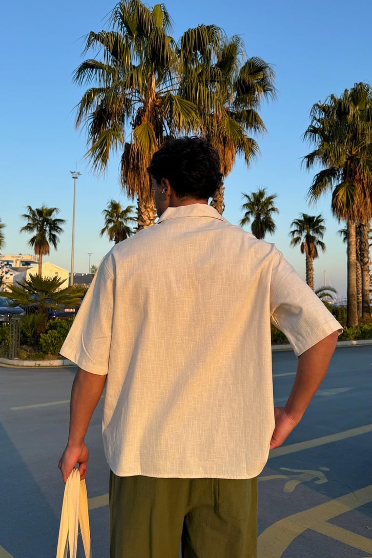 Ön Cep Boa Vista Nakışlı Oversize Gömlek
