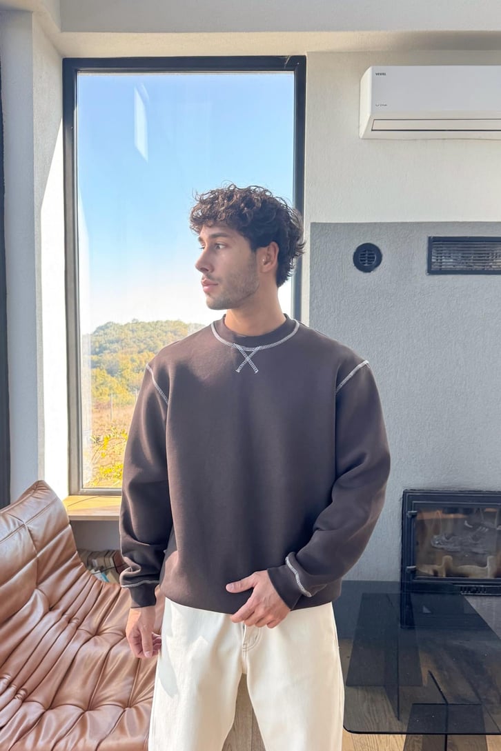 Ön Dikiş Detay Sweatshirt