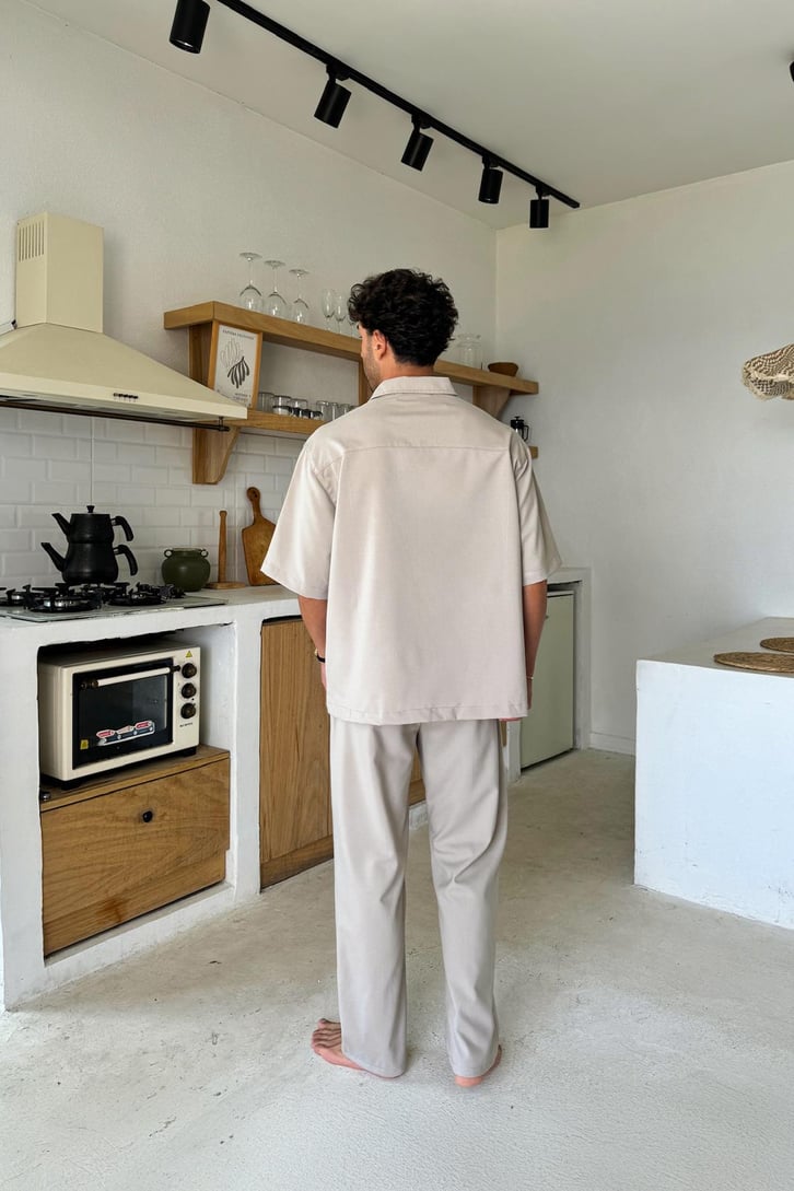 Ön Dikiş Detaylı Kumaş Takım