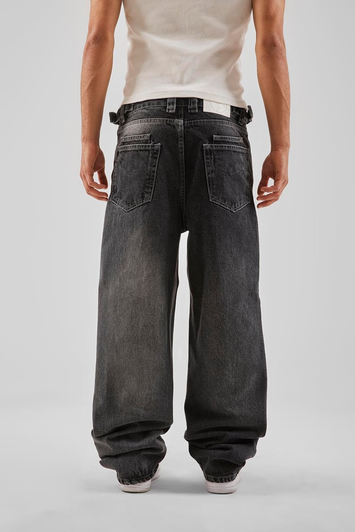 Ön Nakış İşlemeli Natrasit Baggy Jean