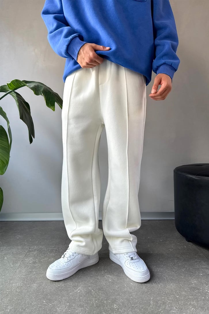 Önü Dikiş Çizgili Baggy Eşofman Altı