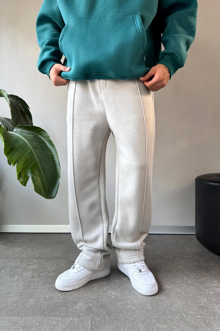 Önü Dikiş Çizgili Baggy Eşofman Altı