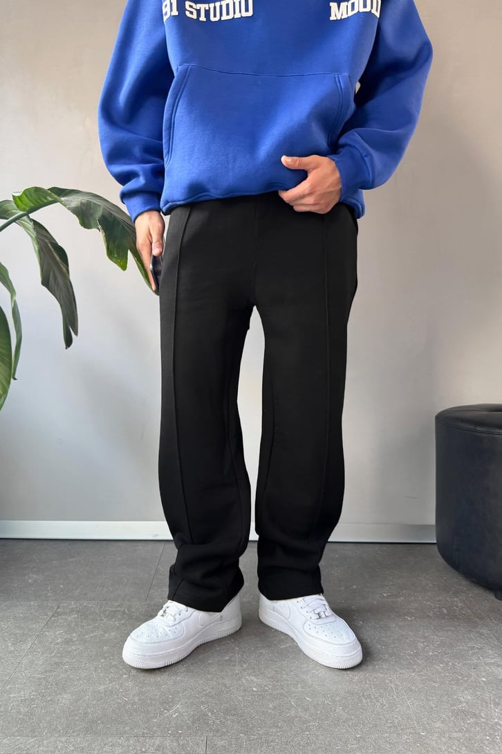 Önü Dikiş Çizgili Baggy Eşofman Altı